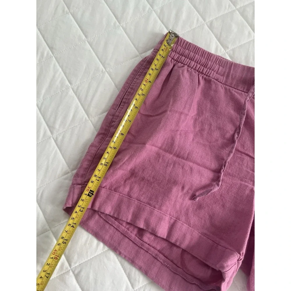 Old Navy Linen Blend Shorts Pink Elastic Waist Drawstring‎ Casual Beach Lounge L